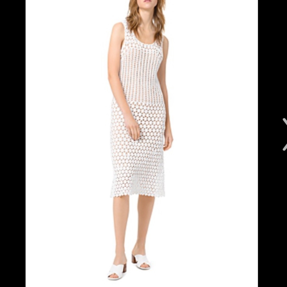 Michael Kors NWOT crochet sheer effect midi dress